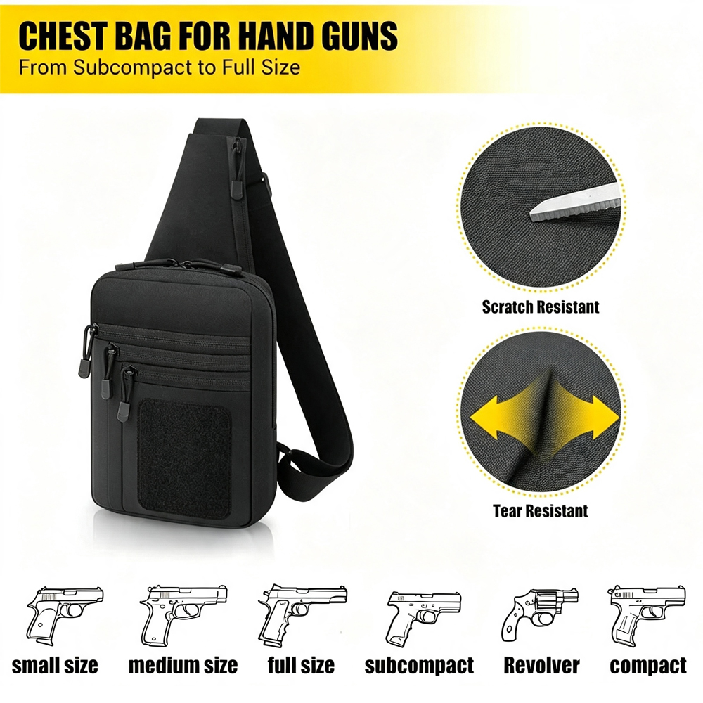 Concealed Carry Chest Gun Bag  - Edc Pistol Carry Bag review and price