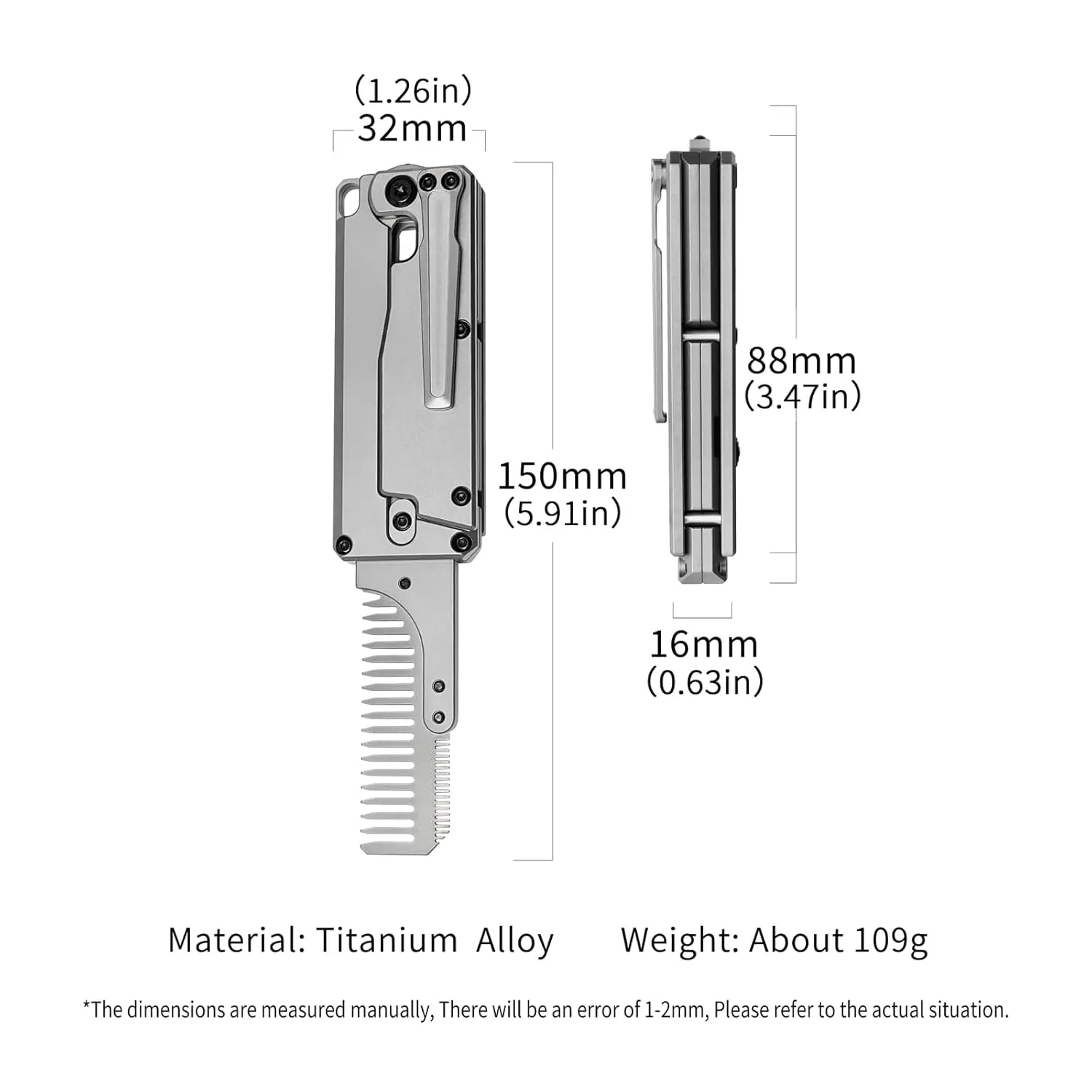 FEGVE TC347 2-in-1 Titanium Ha - Comb Pocket Titanium review and price